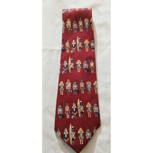 Tommy Bahama Tie Mens One Size Red Silk Nutcracker Christmas Holiday Novelty